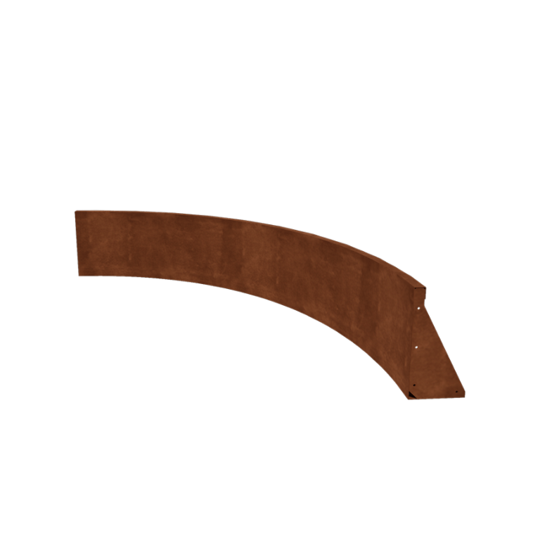 Muro di contenimento in acciaio corten - Curva interna - 150 x 150 x 40 cm