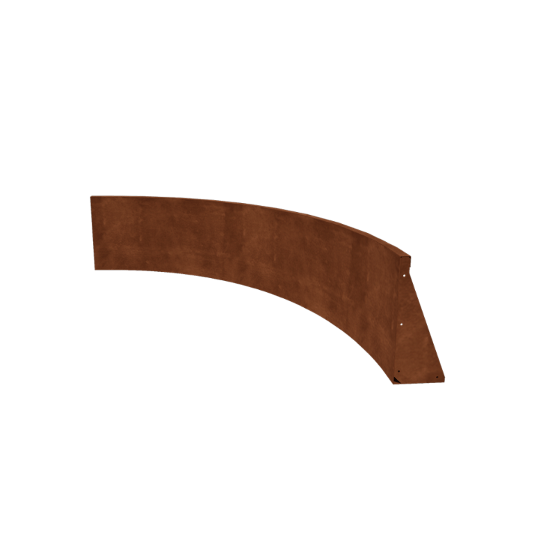 Muro di contenimento in acciaio corten - Curva interna - 150 x 150 x 50 cm