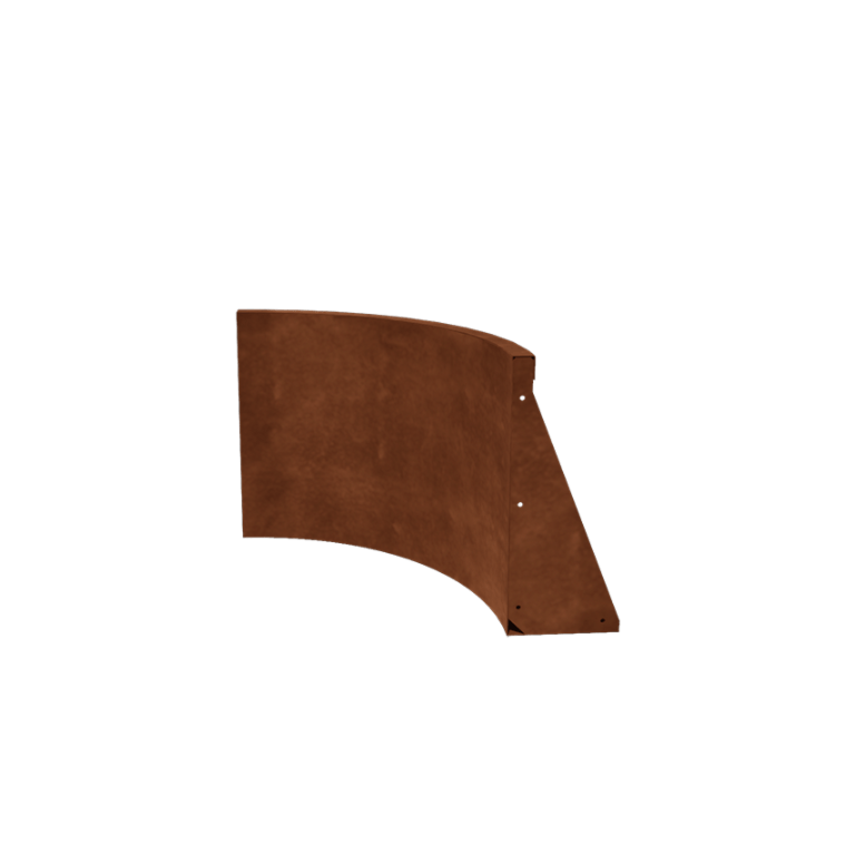 Muro di sostegno in acciaio Corten con curva interna 50 x 50 cm (altezza 50 cm)