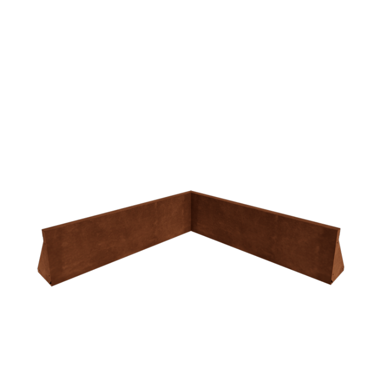 Muro di contenimento in acciaio corten - Angolo interno - 100 x 100 x 30 cm