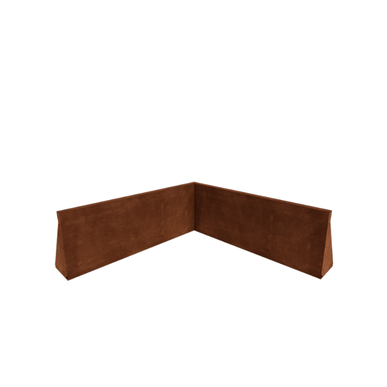 Muro di sostegno in acciaio Corten con angolo interno 100 x 100 cm (altezza 40 cm)