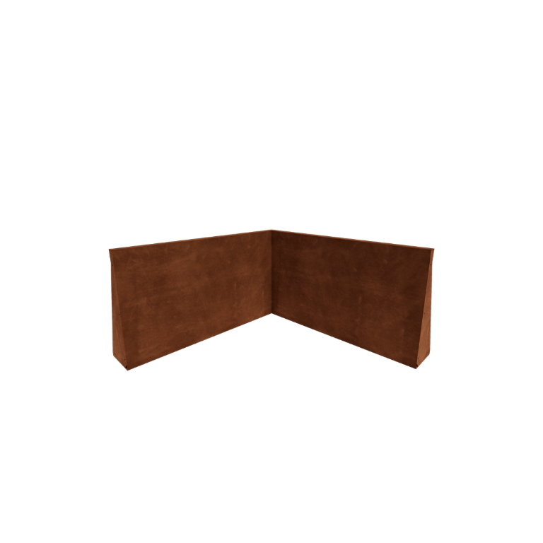 Muro di contenimento in acciaio corten - Angolo interno - 100 x 100 x 60 cm