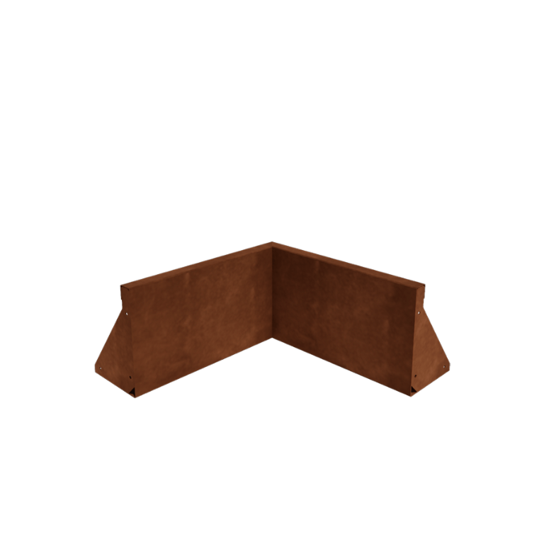 Muro di contenimento in acciaio corten - Angolo interno - 50 x 50 x 30 cm