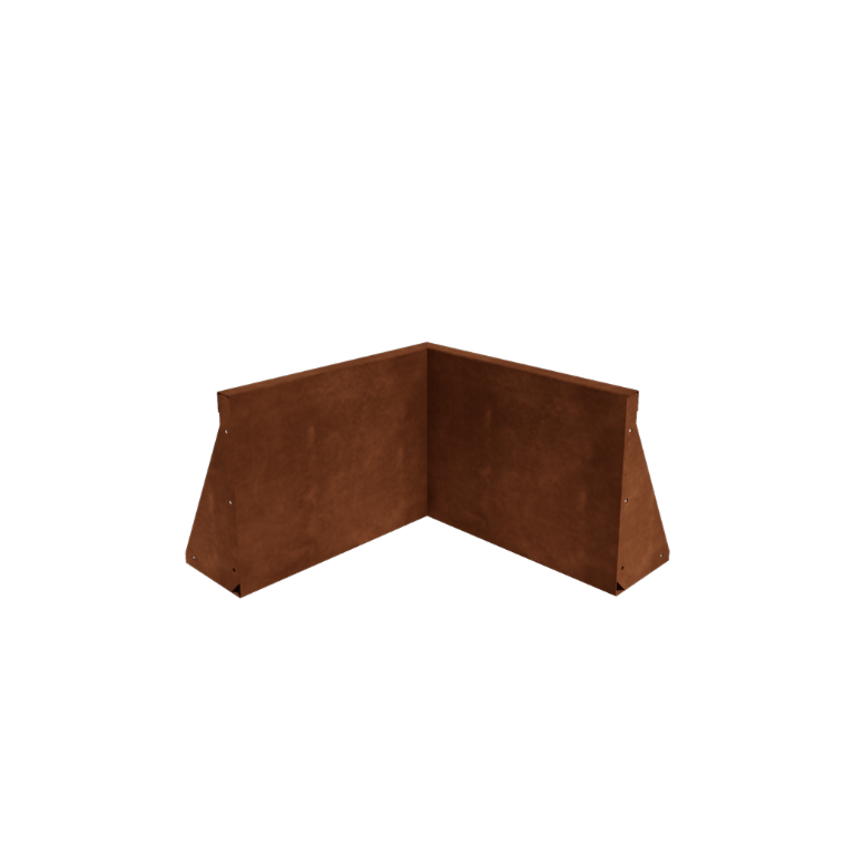 Muro di contenimento in acciaio corten - Angolo interno - 50 x 50 x 40 cm