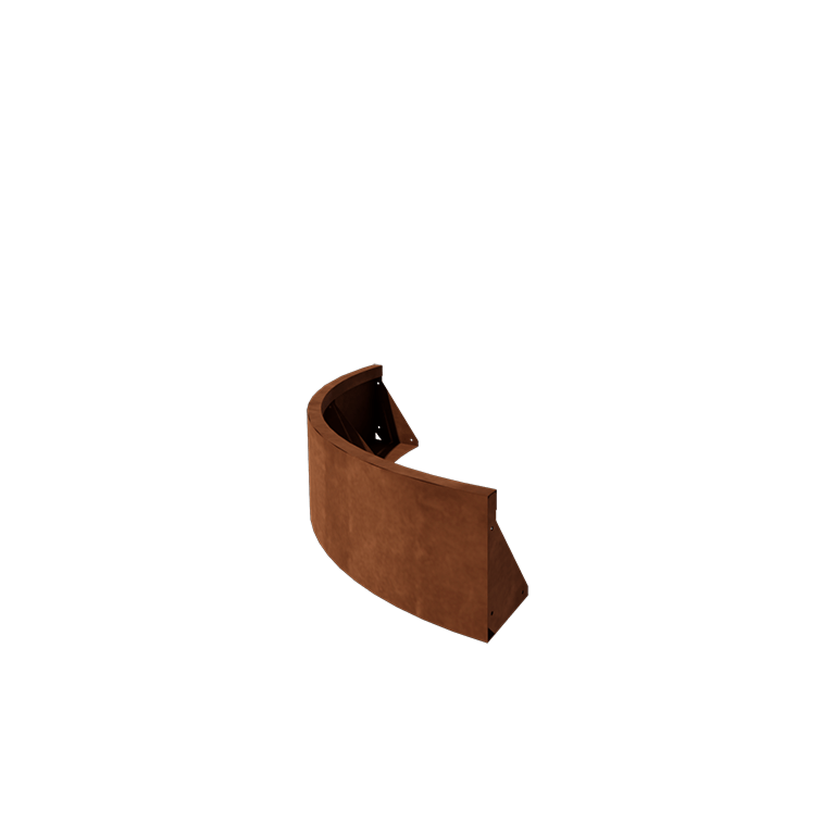 Muro di contenimento in acciaio corten - Curva esterna - 100 x 100 x 30 cm