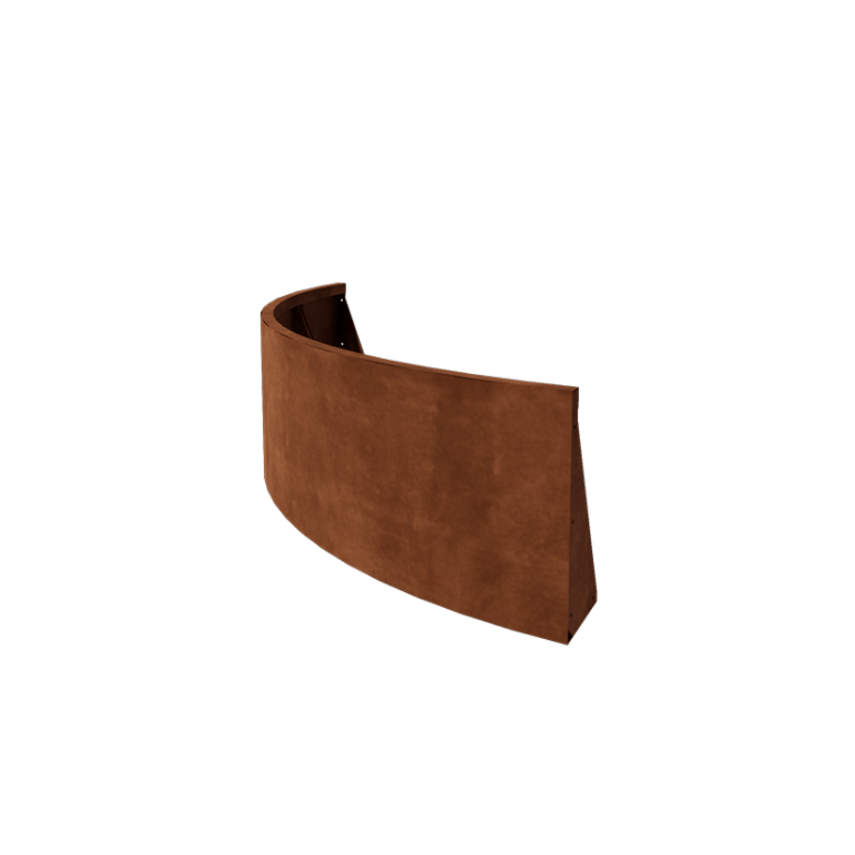 Muro di contenimento in acciaio corten - Curva esterna - 150 x 150 x 50 cm