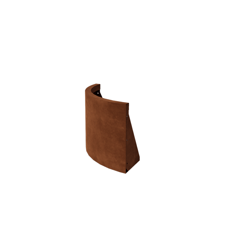 Muro di contenimento in acciaio corten - Curva esterna - 50 x 50 x 40 cm