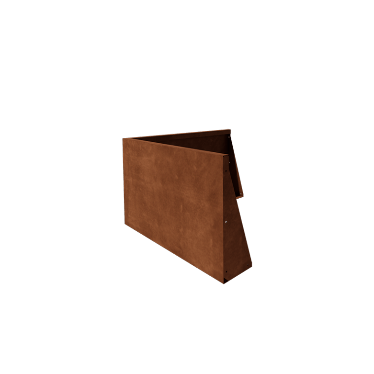 Muro di contenimento in acciaio corten - Angolo esterno - 100 x 100 x 60 cm