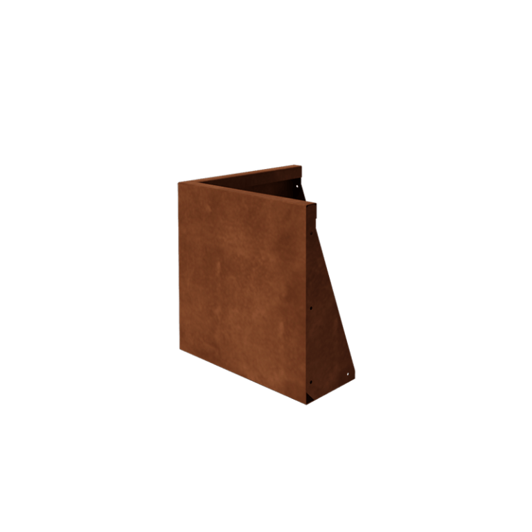 Muro di contenimento in acciaio corten - Angolo esterno - 50 x 50 x 50 cm