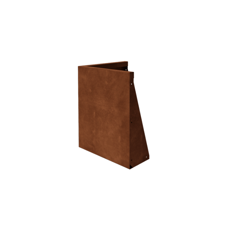 Muro di contenimento in acciaio corten - Angolo esterno - 50 x 50 x 60 cm