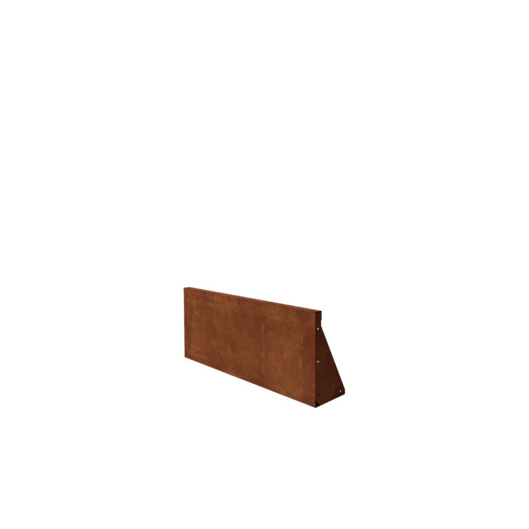 Muro di sostegno diritto in acciaio Corten 100 cm (altezza 40 cm)
