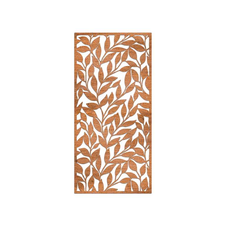 Decorazione da parete in acciaio Corten Foglie