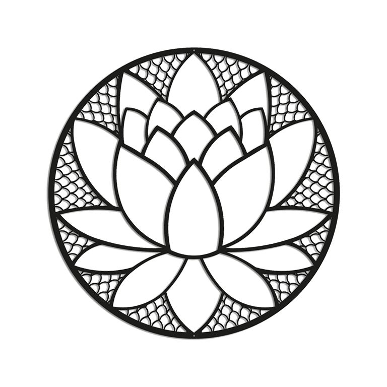Decorazione da parete in metallo Fiore di Loto