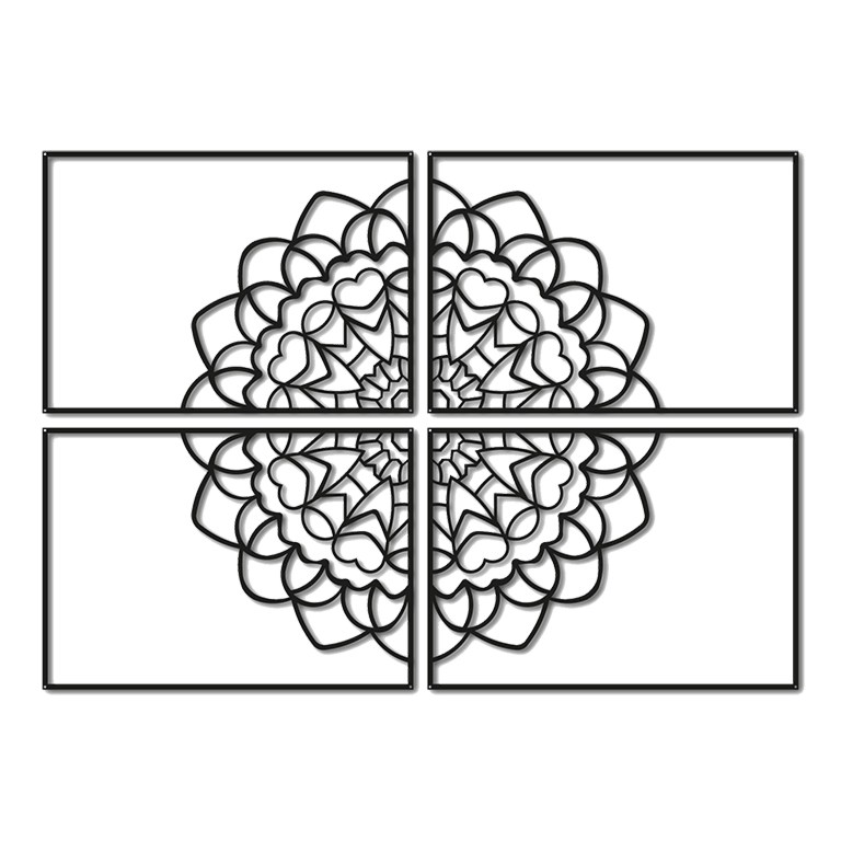 Decorazione da parete in metallo Mandala 4 parti *FINO AD ESAURIMENTO SCORTE