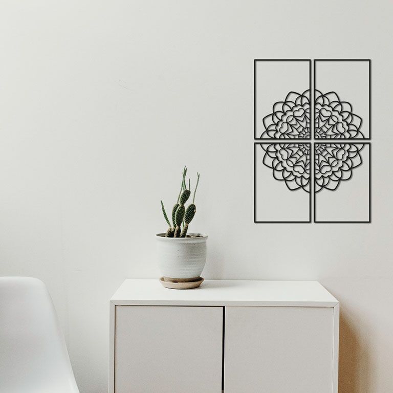 Decorazione da parete in metallo Mandala 4 parti *FINO AD ESAURIMENTO SCORTE