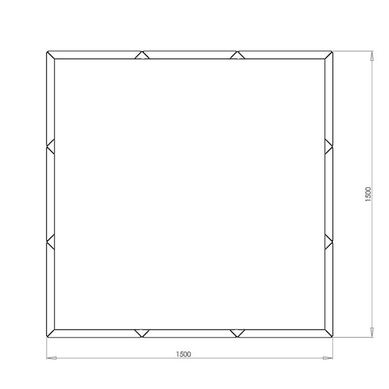 Fioriera in acciaio verniciato a polvere Miami xxl 150 x 150 cm