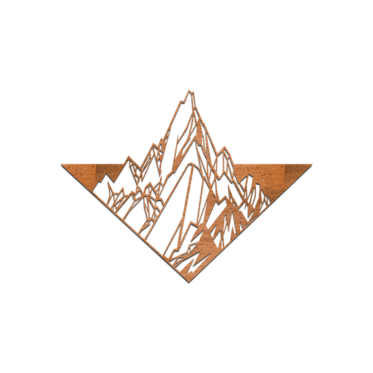 Decorazione da parete in acciaio Corten Montagna