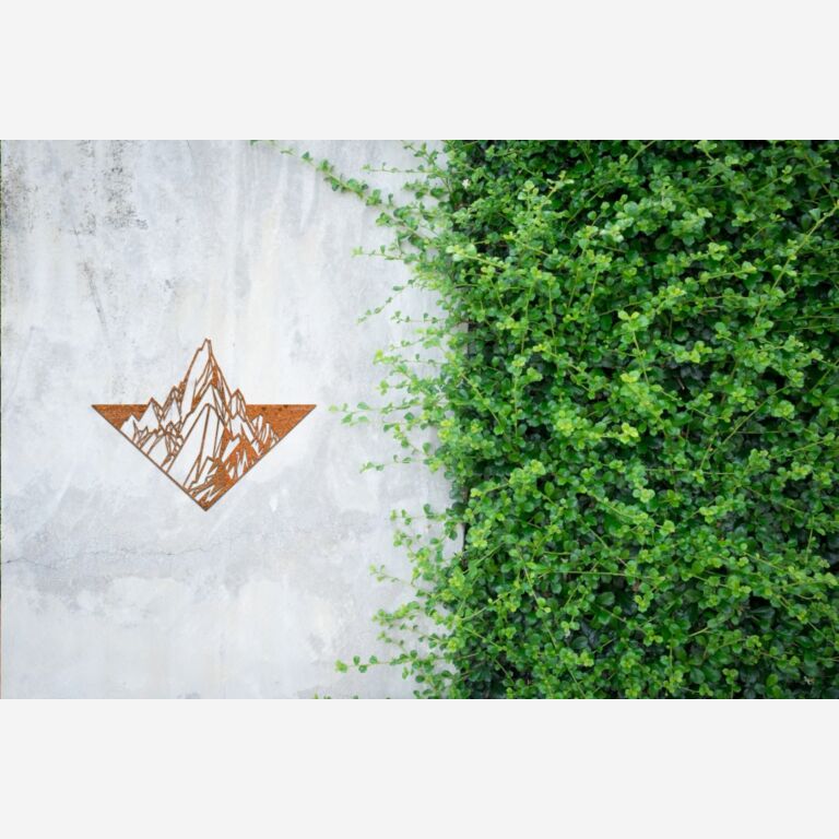 Decorazione da parete in acciaio Corten Montagna