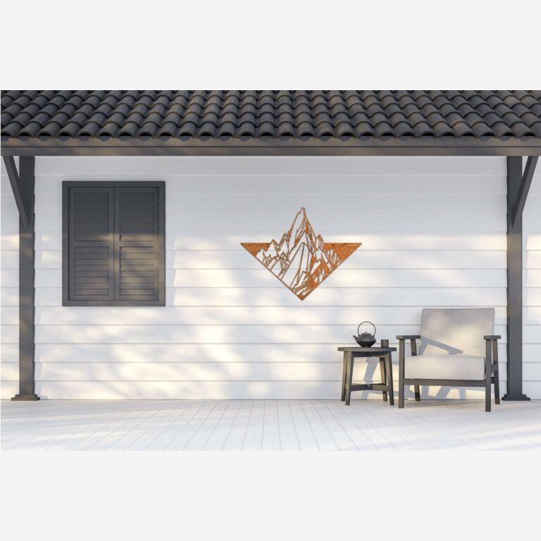 Decorazione da parete in acciaio Corten Montagna
