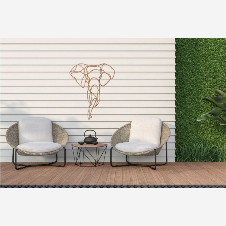 Decorazione da parete in acciaio Corten Elefante 1.0
