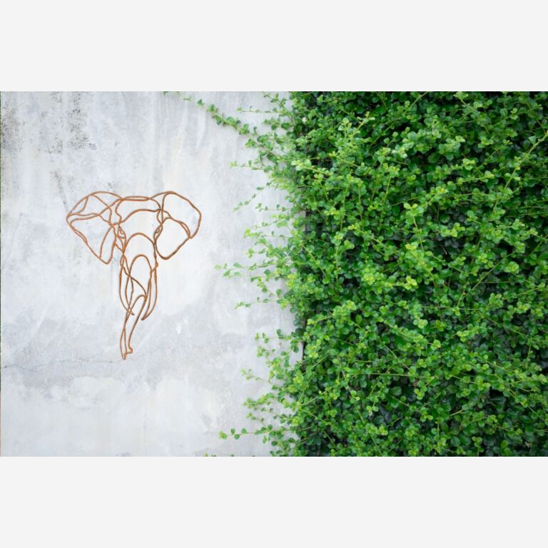 Decorazione da parete in acciaio Corten Elefante 1.0