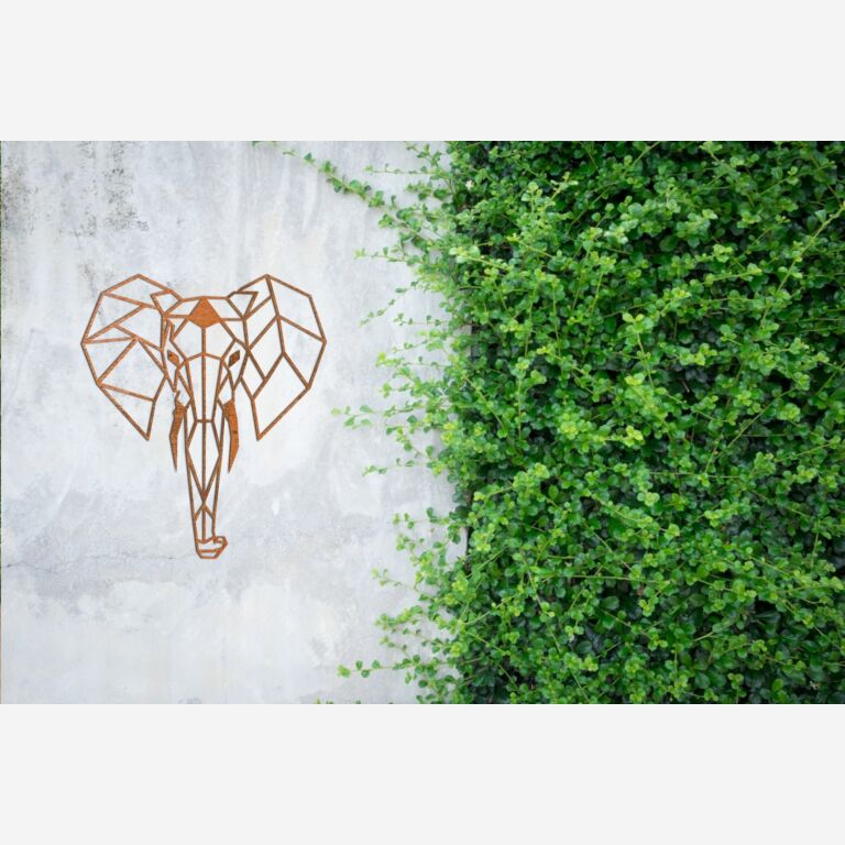 Decorazione da parete in acciaio Corten Elefante 2.0