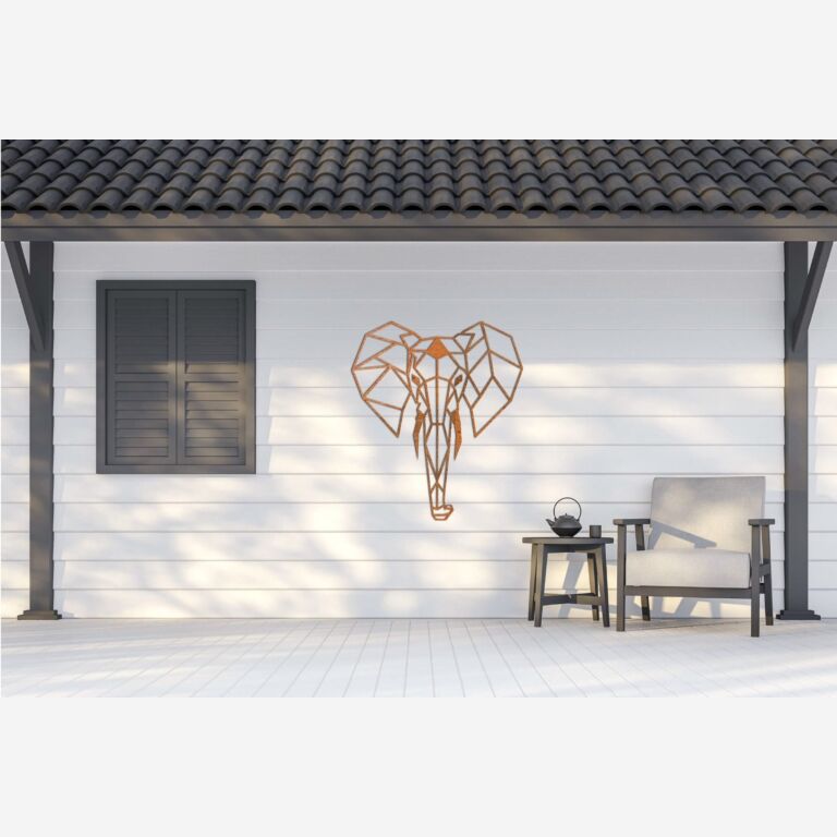 Decorazione da parete in acciaio Corten Elefante 2.0