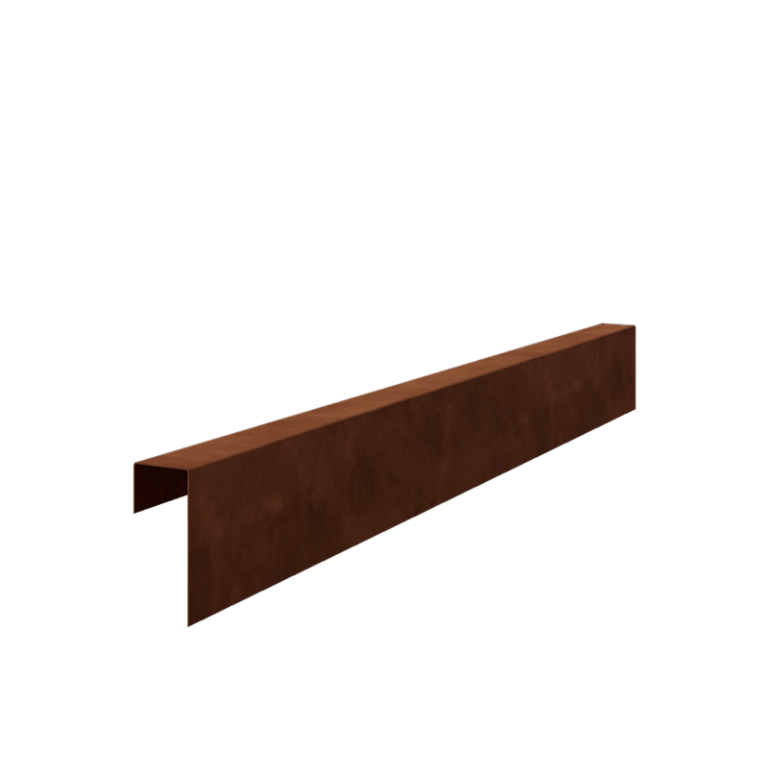 Profilo di rivestimento in acciaio corten - 15 x 6 x 5 cm - 150 cm
