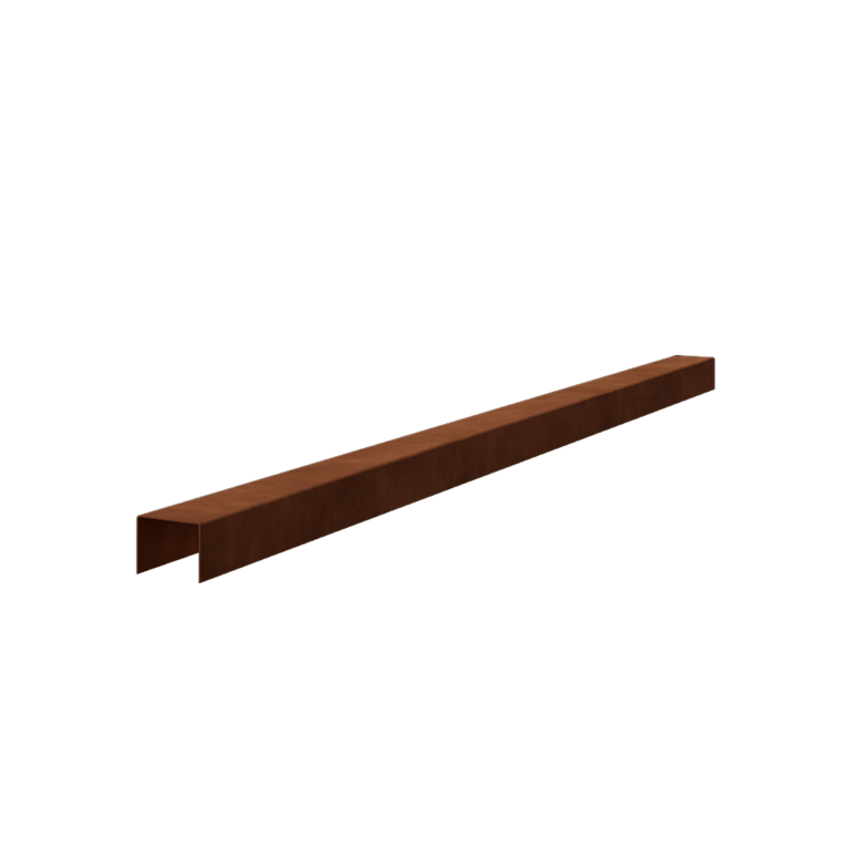 Profilo di sovrapposizione in acciaio Corten 5 x 6 x 5 cm (lunghezza 150 cm)