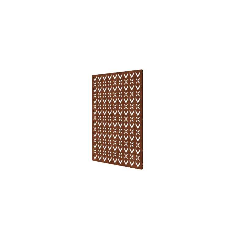 Pannello decorativo in acciaio corten - Modello del tetto 1 - 120 x 6 x 190 cm