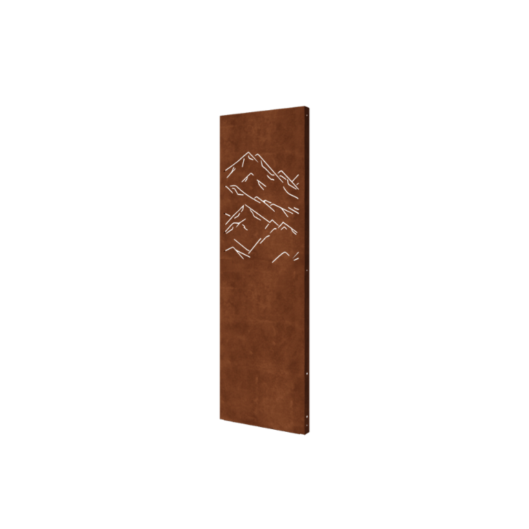 Pannello decorativo in acciaio corten - Montagne 3 - 60 x 6 x 190 cm