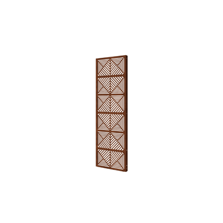 Pannello in acciaio corten con linee composizione 1 60 x 6 x 190 cm