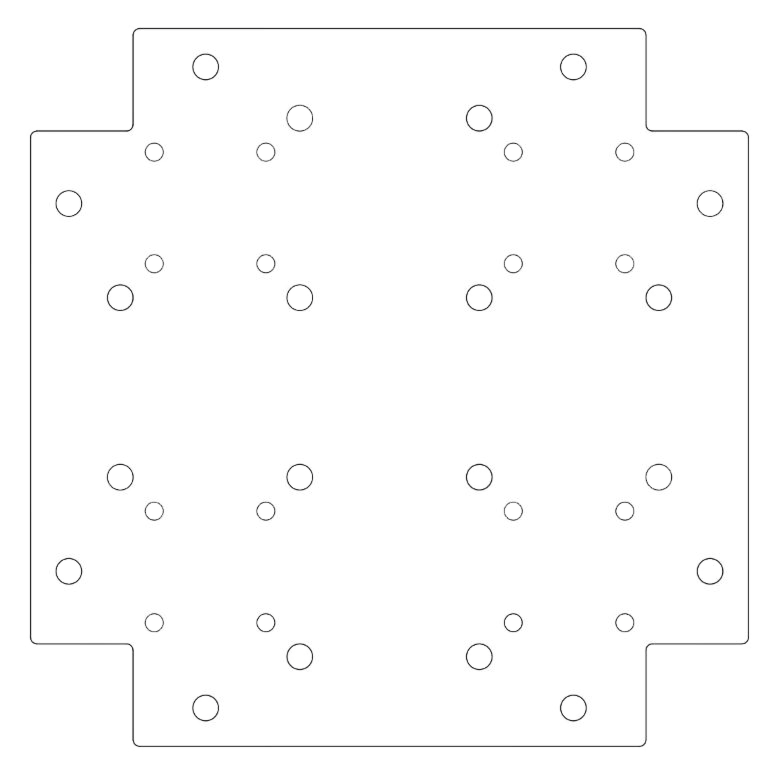 Piastra inferiore in acciaio zincato 30 x 30 cm