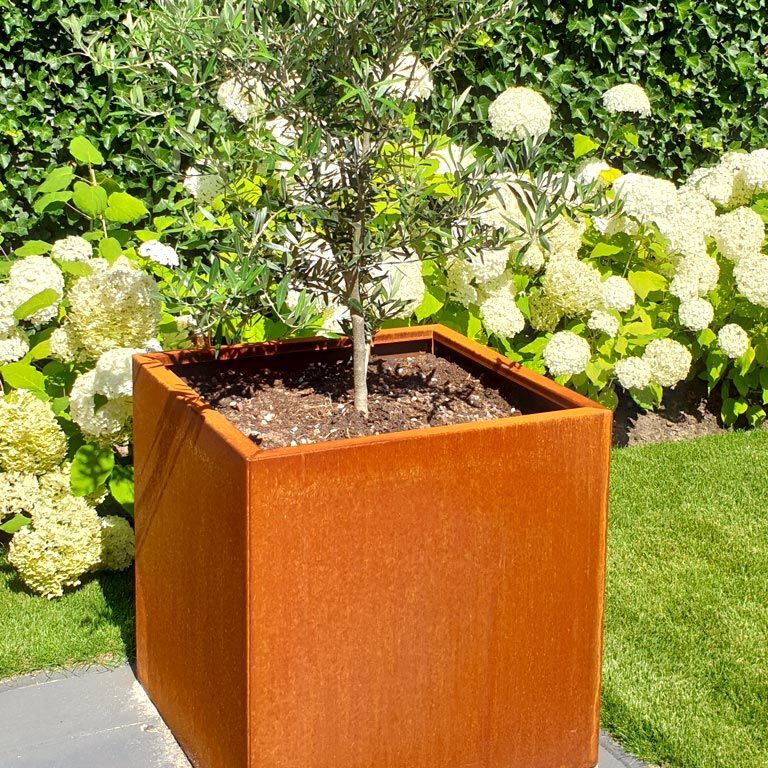 Fioriera in acciaio Corten Miami 70 x 70 cm