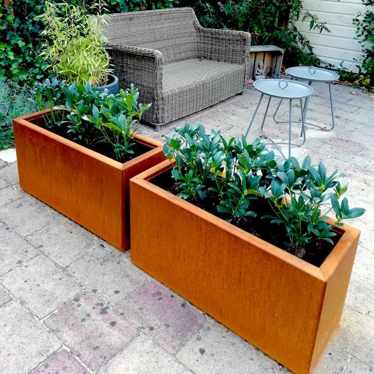 Fioriera in acciaio Corten Texas 30 x 80 cm