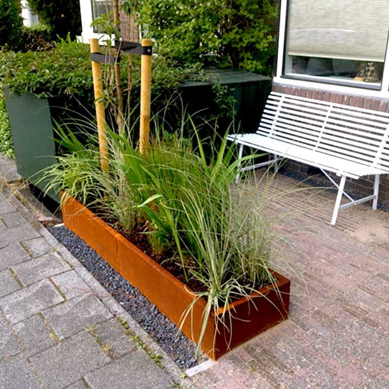 Fioriera in acciaio Corten Texas xxl 200 x 50 cm