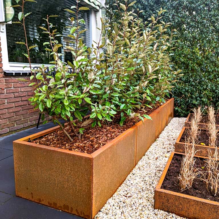Fioriera in acciaio Corten Texas xxl 320 x 60 cm