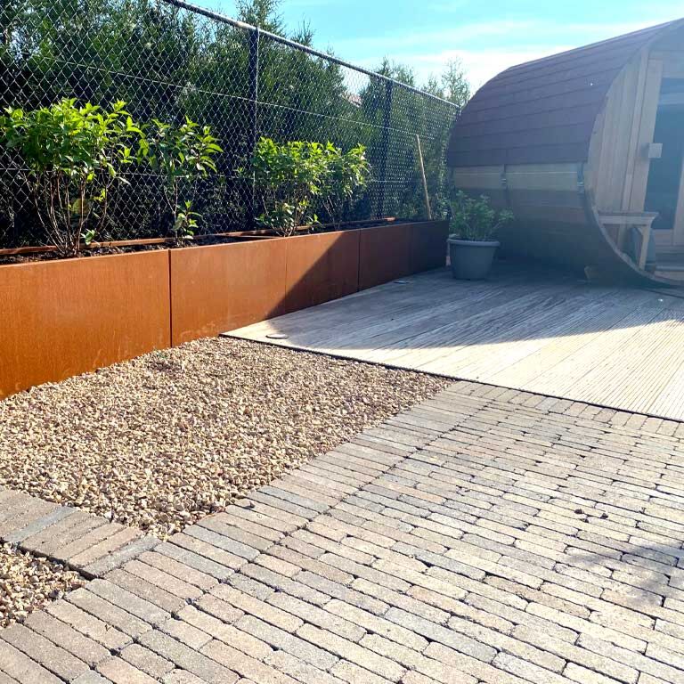 Fioriera in acciaio Corten Texas xxl 360 x 40 cm