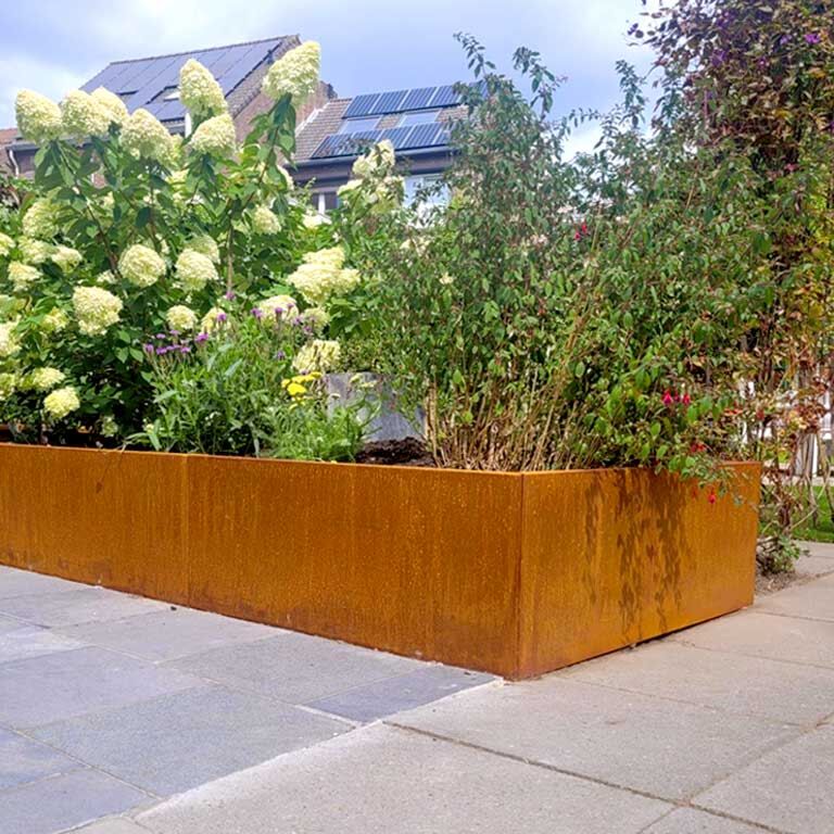 Fioriera in acciaio Corten Texas xxl 400 x 120 cm
