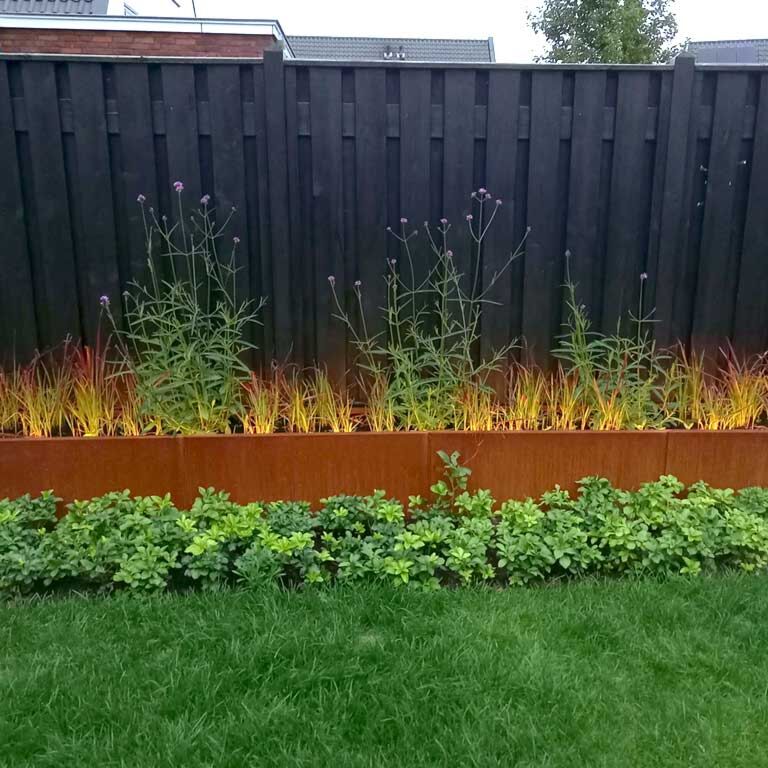 Fioriera in acciaio Corten Texas xxl 400 x 50 cm