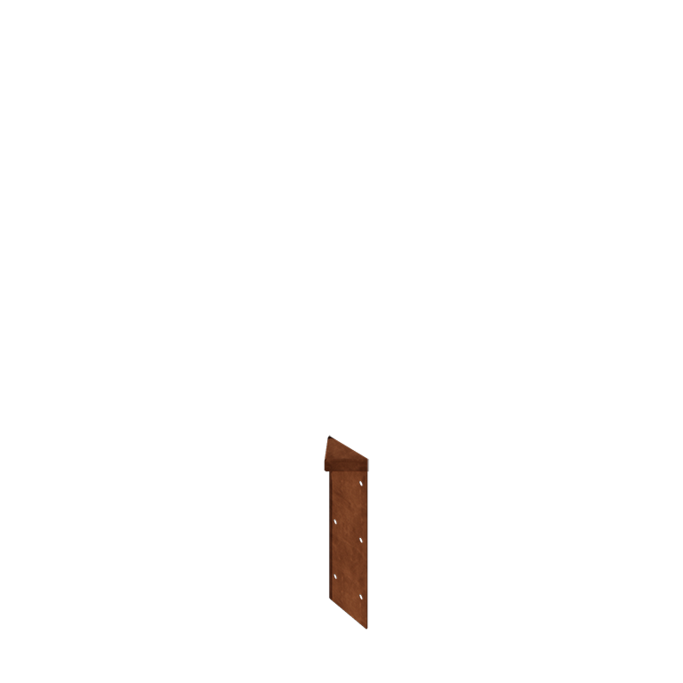 Fioriera in acciaio corten - Pezzo d'angolo 180° - 30 cm