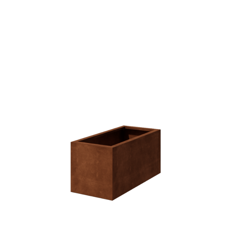 Fioriera in acciaio Corten saldata Montana 100 x 50 x 50 cm
