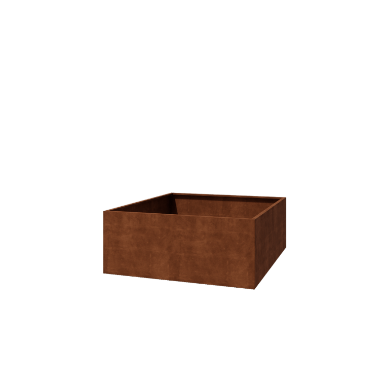 Fioriera in acciaio Corten saldata Montana 200 x 200 x 80 cm