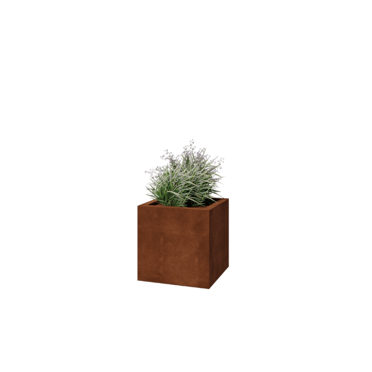 Fioriera in acciaio Corten saldata Montana 50 x 50 x 50 cm