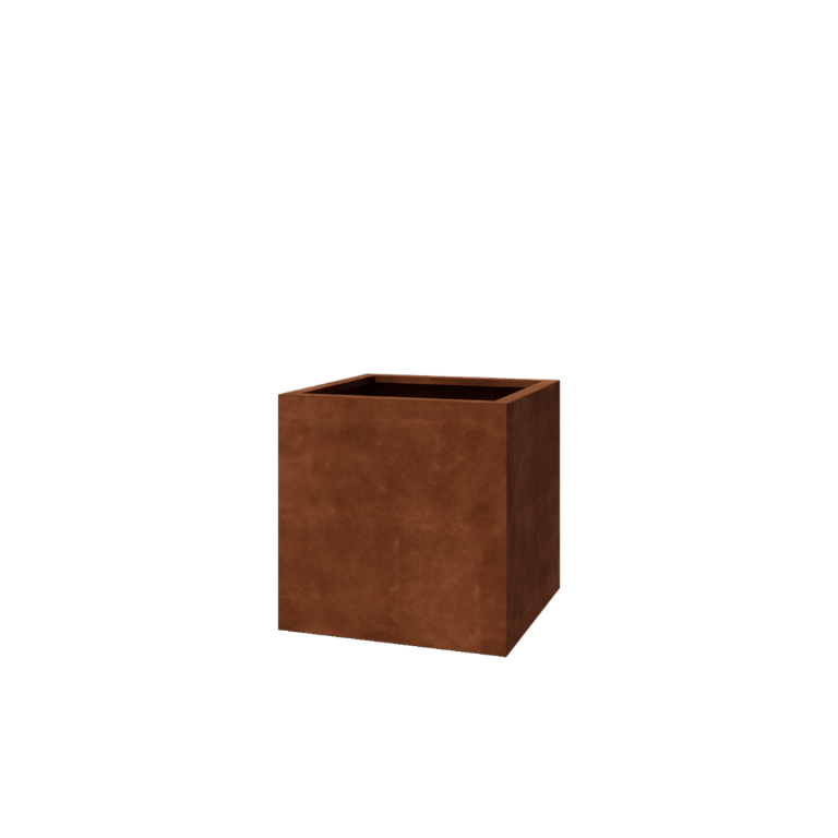 Fioriera in acciaio corten - Quadrato - 70 x 70 x 70 cm - Saldato - Con piastra di base
