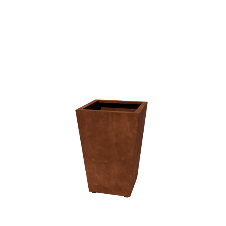 Fioriera in acciaio Corten saldata conica 60 x 60 x 80 cm