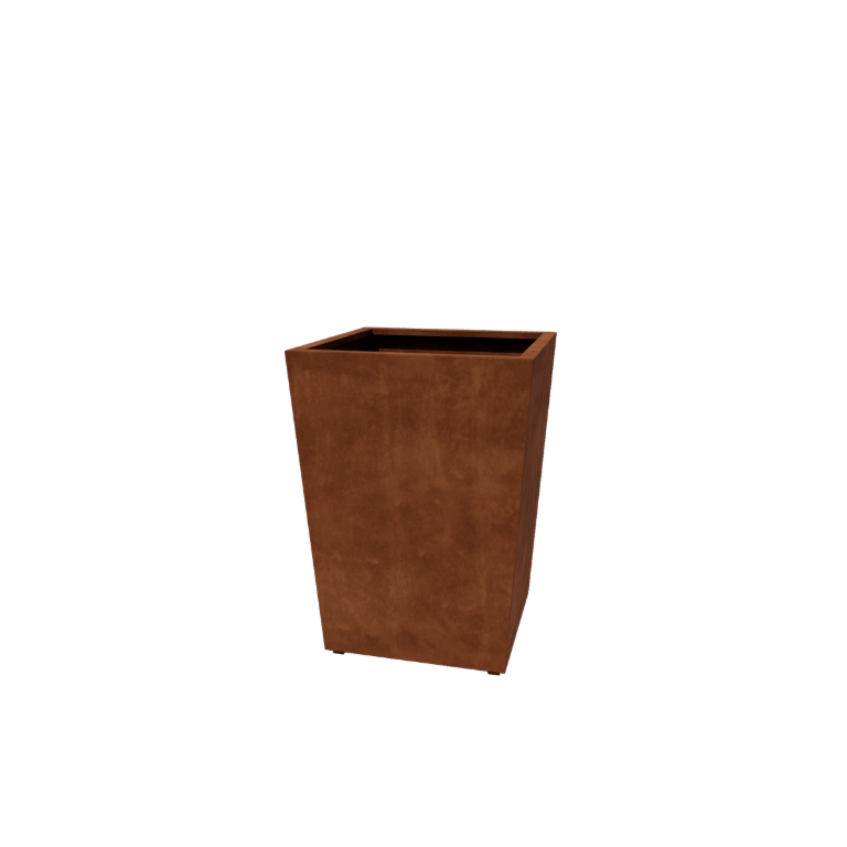 Fioriera in acciaio Corten saldata conica 80 x 80 x 100 cm