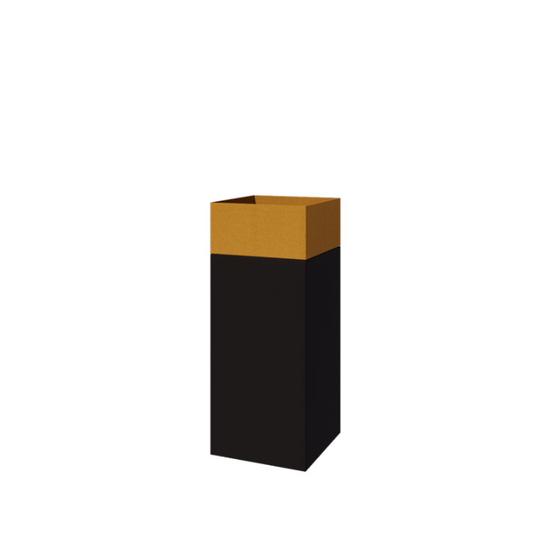Set di fioriere North Carolina nero & oro 40 x 40 x 100 cm
