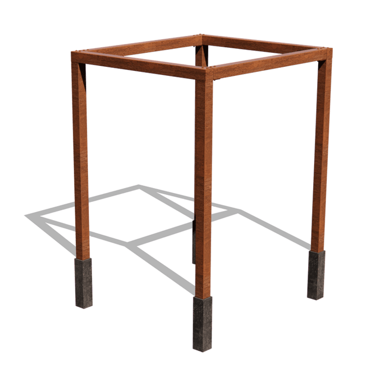 Pergola quadrata in acciaio corten 224 x 200 cm