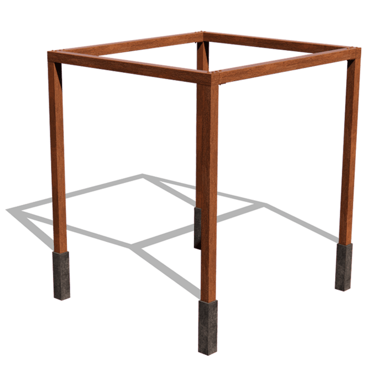 Pergola quadrata in acciaio corten 274 x 250 cm